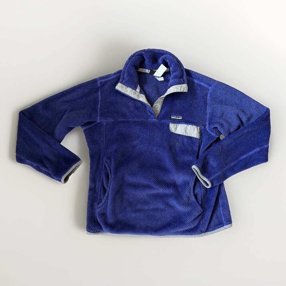 Patagonia Synchilla Snap-T Women’s M Purple/Gray Snap Pullover Jacket Pockets
